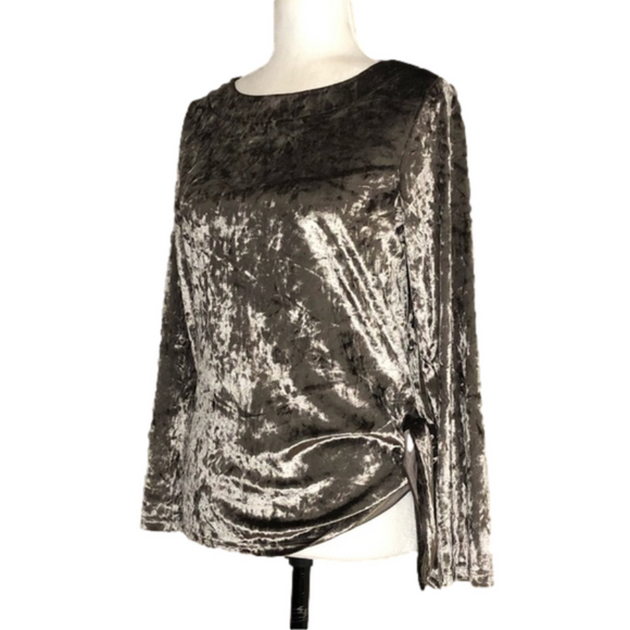 Pewter crushed velvet top - Picture 2 of 5